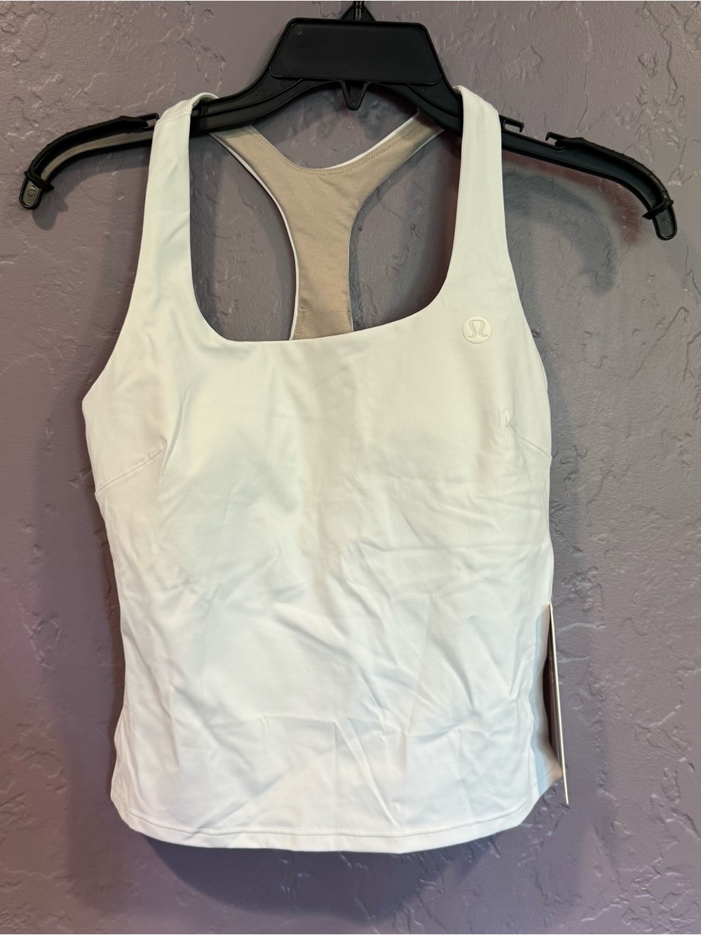 🔖NWT-lululemon athletica Cream Racerback Tank with Built-In Shelf -4